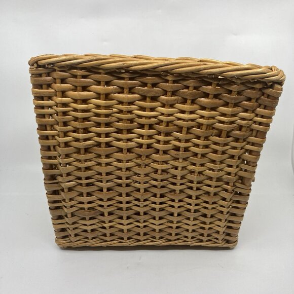 Vintage Wicker Rattan Desk Organizer Letter Holder Tray Sturdy Woven - Picture 4 of 9